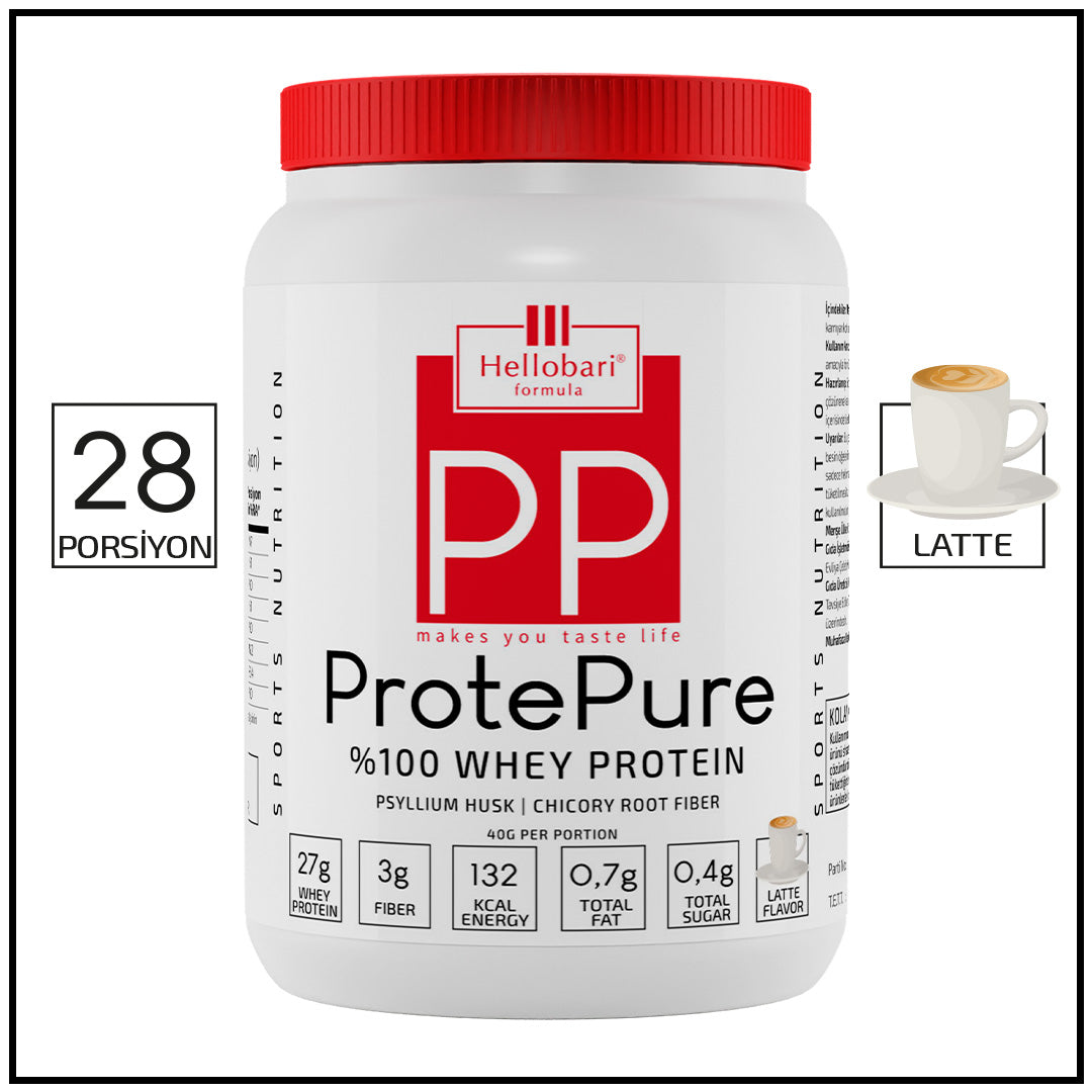Hellobari Formula ProtePure | %100 Whey Protein | Latte Aromalı | 28 Porsiyon