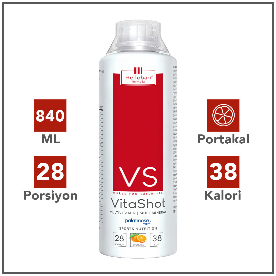 Hellobari Formula VitaShot 840 ml. | Portakal Aromalı | 28 Porsiyon