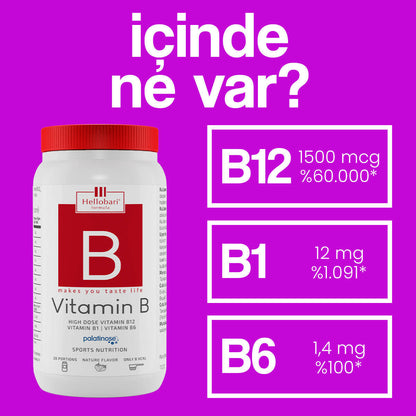 Hellobari Vitamin B | Yüksek Değerli Vitamin B12 | 28 Porsiyon - Hellobari