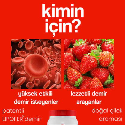 Hellobari Iron Plus | Doğal Çilek Aromalı | 28 Porsiyon - Hellobari