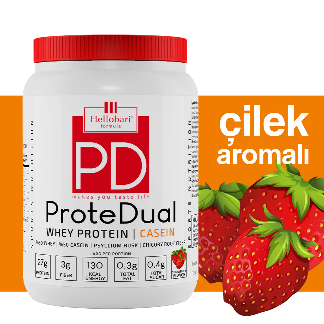 Hellobari ProteDual | Whey Protein | Kazein Proteini | 28 Porsiyon - Hellobari