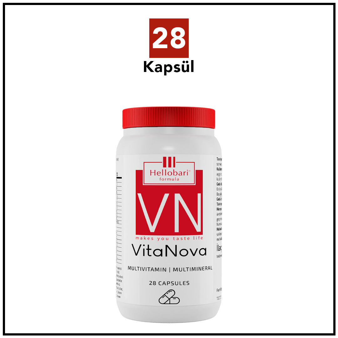 Hellobari Formula VitaNova | Multivitamin &amp; Multimineral | 28 Kapsül